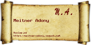 Meitner Adony névjegykártya